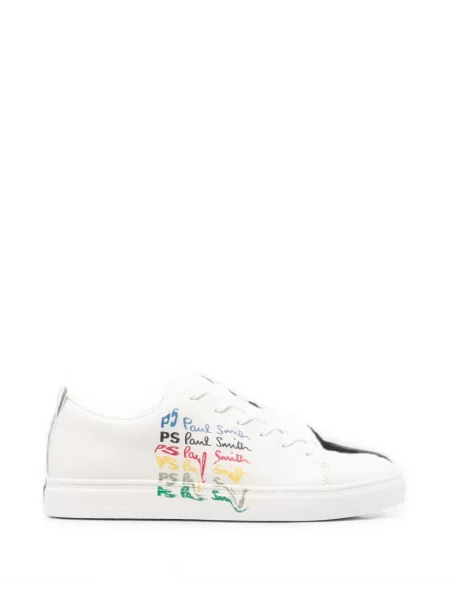 Sneakerși Paul Smith din piele cu imagine alb