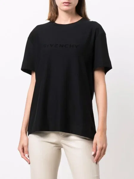 Къс тениска Givenchy с принт черно