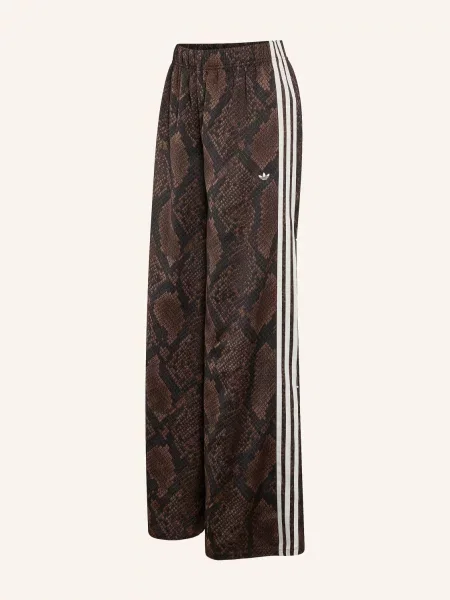 Adidas Originals Teplákové Kalhoty Firebird Ze Saténu tmavě hnědá bílá