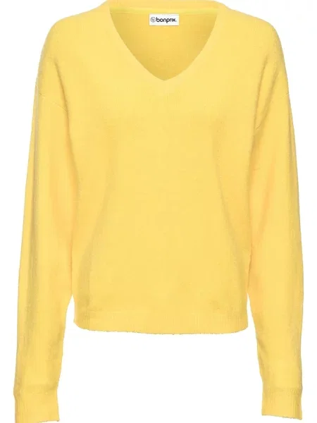 Sweter dzianinowy oversize żółty