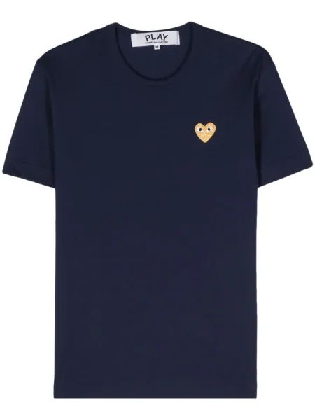 Tricou Comme Des Garcons Play cu motiv cu inimi albastru