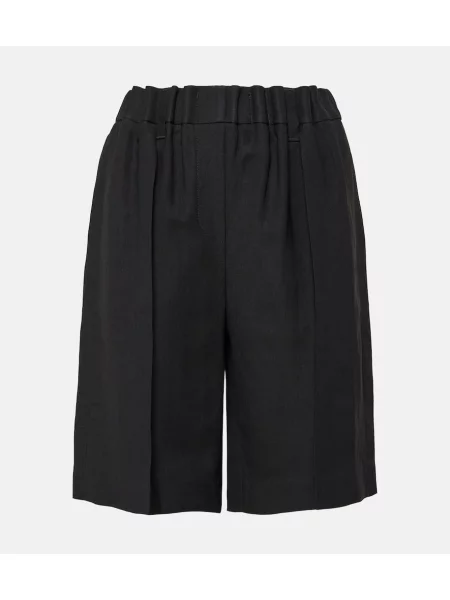 Szorty Brunello Cucinelli z twillu czarne