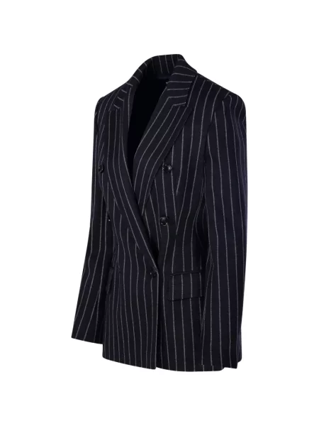 Sacou Max Mara cu două rânduri de nasturi albastru