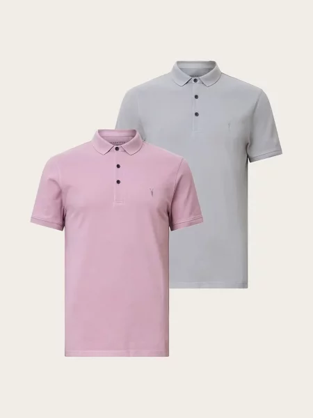 AllSaints polo tričko REFORM šedé
