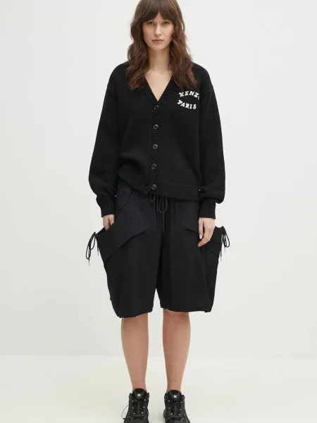 Шерстяной кардиган Kenzo черный