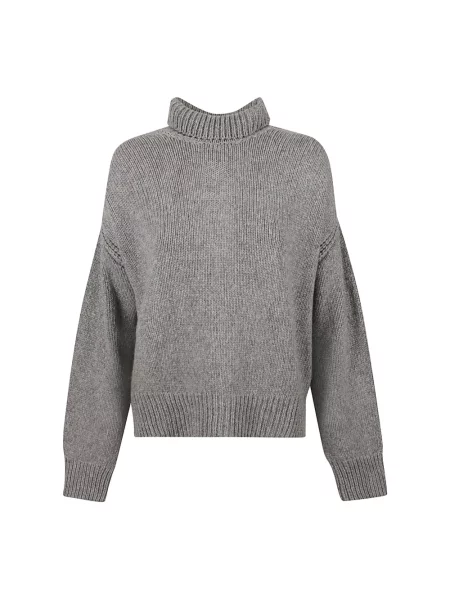 Sweter z golfem Sa Su Phi z kaszmiru szary