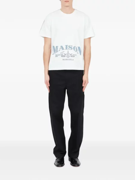 Тениска Mm6 Maison Margiela с принт бяло