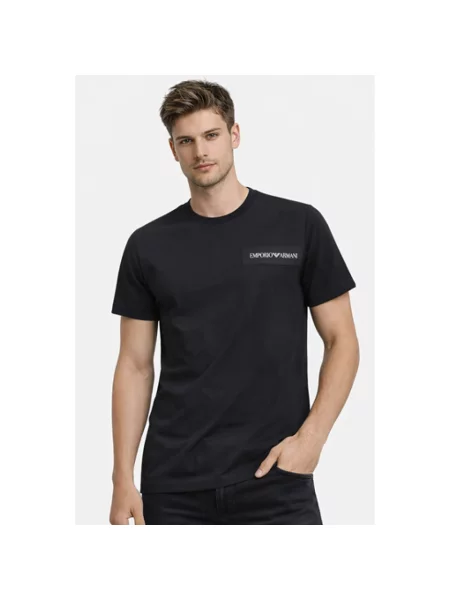 Koszulka Emporio Armani z okrągłym dekoltem z logo czarna