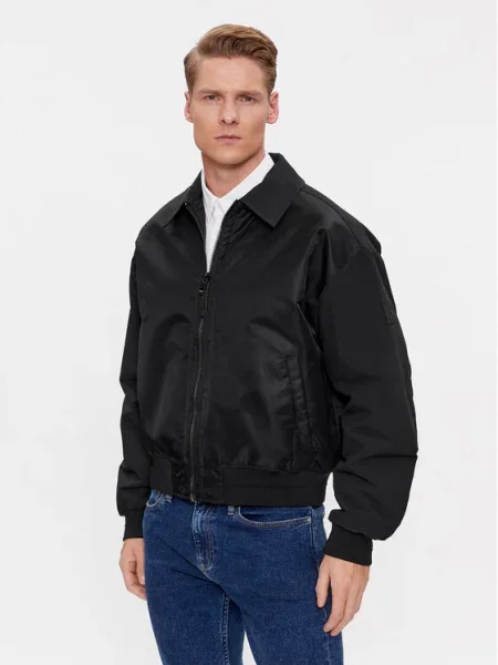 Calvin Klein Geacă bomber Sateen negru