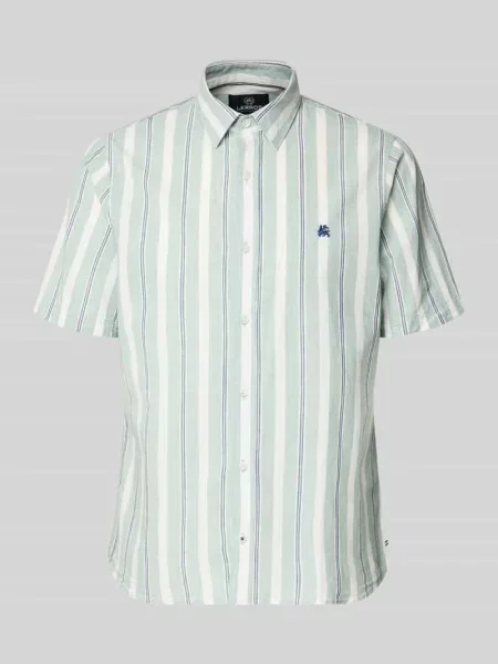 Koszula casualowa o kroju slim fit z wyhaftowanym logo Lerros
