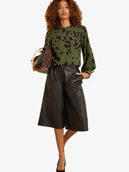 Love & roses Bluză oliv / roz negru