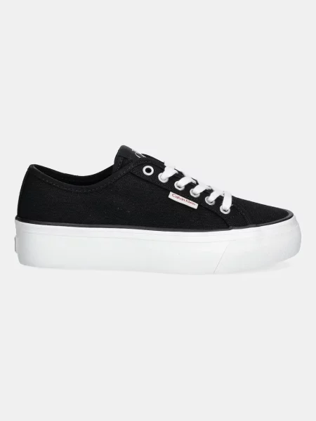 Calvin Klein Jeans Tenisky VULC FLATFORM CTN LOGO TAG čierna