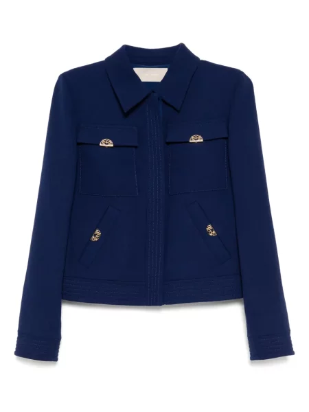 Geacă Elie Saab din crep albastru