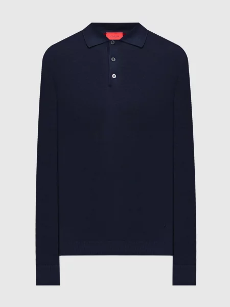 Шелковое поло Isaia синее