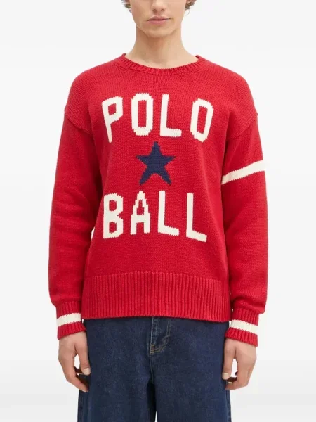Tricou polo Polo Ralph Lauren cu autograf cu decolteu în V roșu
