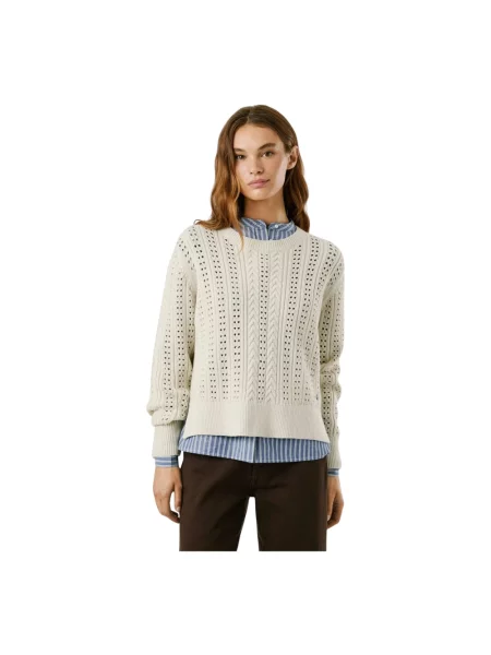 Sweter Pepe Jeans z dżerseju biały
