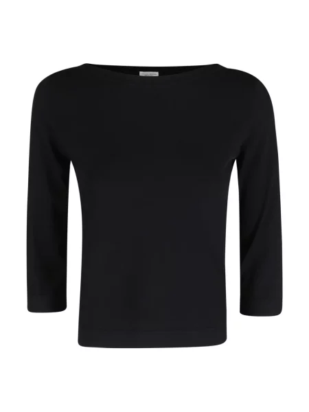 Top Roberto Collina z dekoltem w łódkę czarny