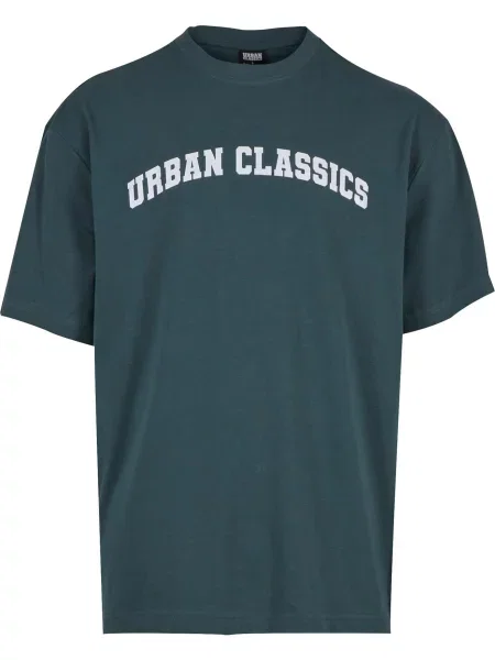 Urban Classics Tricou verde închis alb