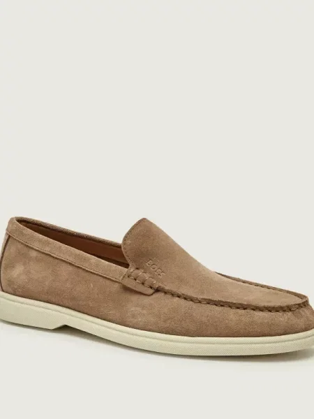 BOSS BLACK Loafer cipők Sienne_Loaf_sd_N | hasított bőr bézs