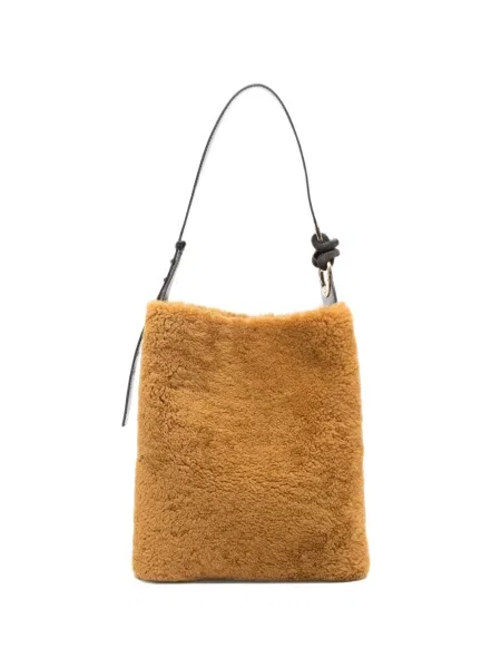 Geantă Anya Hindmarch din piele de oaie maro