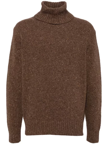 Pulover Universal Works din tweed maro