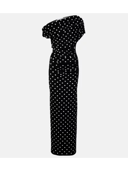 Rochie maxi Self-portrait cu buline de costum negru