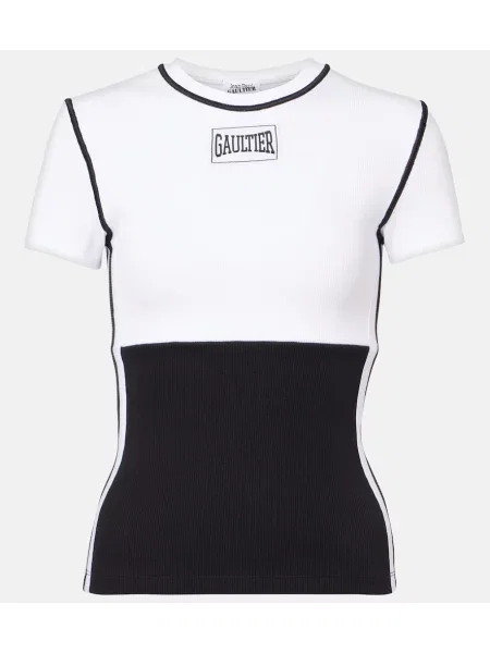 Tricou Jean Paul Gaultier din jerseu alb