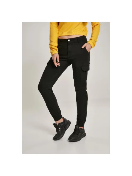 Pantaloni cargo Urban Classics cu talie înaltă negru