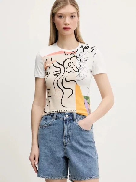Desigual Tricou Collection alb