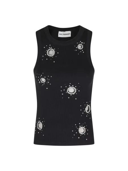 Top Des Phemmes klasyczny na ramiączkach czarny