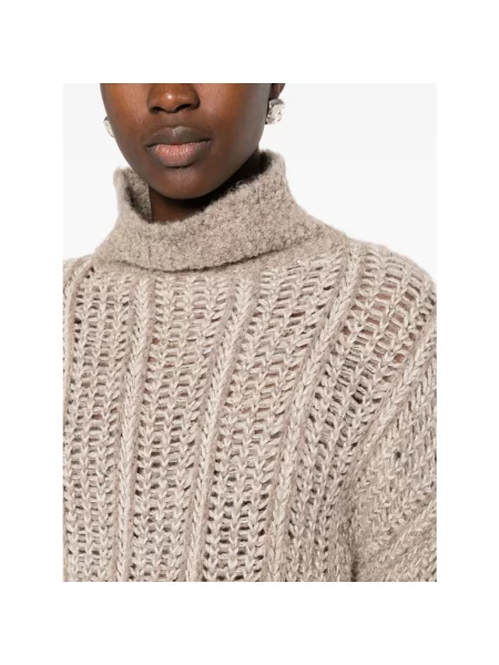 Sweter z golfem Antonelli Firenze beżowy