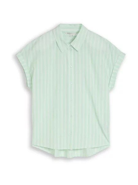 TOM TAILOR DENIM Bluză verde mentă alb