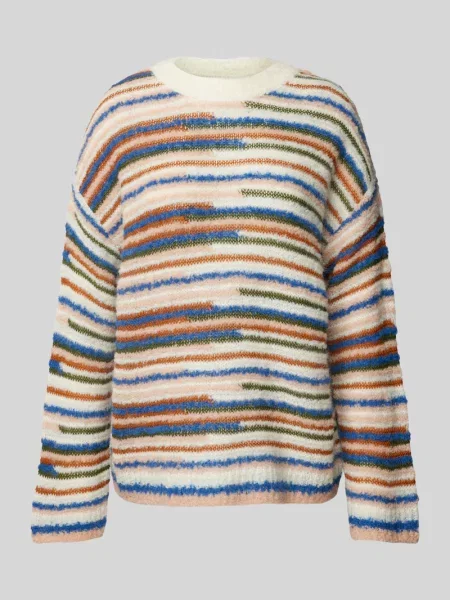 Sweter z dzianiny z obniżonymi ramionami Lanius biały