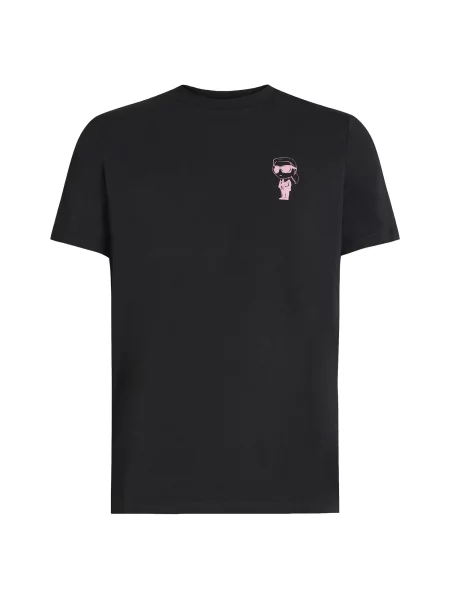 Karl Lagerfeld Tricou roz pal negru
