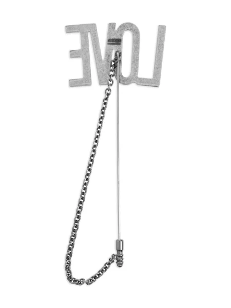 Brosa Moschino de cristal argintiu