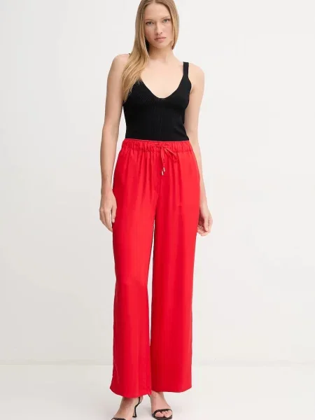 Calvin Klein Spodnie materiałowe Wide Leg czerwony