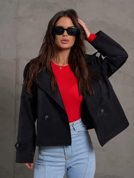 Тренч ISSA Plus чорний