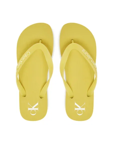 Джапанки Calvin Klein Jeans BEACH SANDAL TRANSPARENT TPU с равна подметка зелено