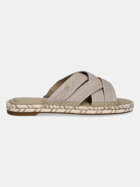 Tommy Hilfiger papuci CHAMBRAY ESPADRILLE MULE bej