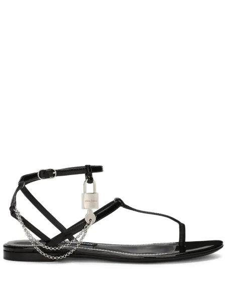 Sandale Dolce & Gabbana din piele fără toc negru