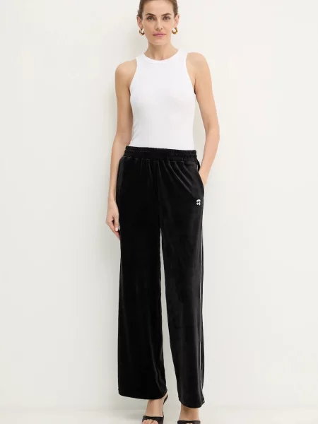 Спортивні велюрові штани Karl Lagerfeld IKON однотонні чорний