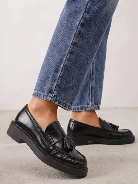 Mocasini Vices din piele negru