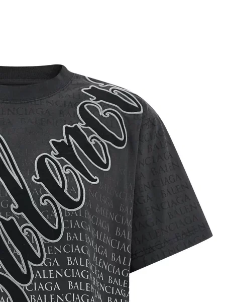Tricou Balenciaga cu imagine gri