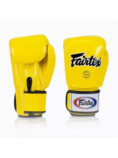 Универсални боксови ръкавици Fairtex "Tight-Fit" Design боксови ръкавици жълти