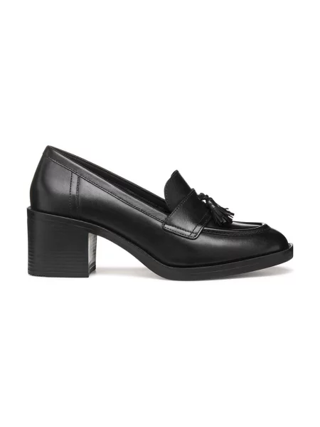 Pantofi cu toc Geox din piele cu toc înalt negru