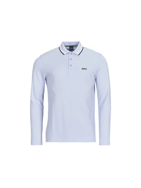 Polo majica Boss z dolgimi rokavi modra