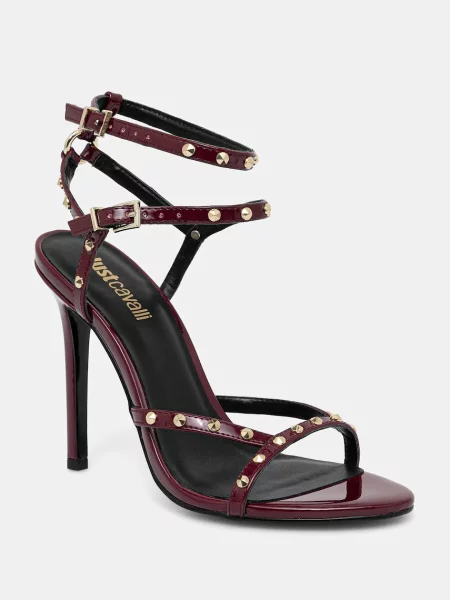 Сандали Just Cavalli лилаво винено червено