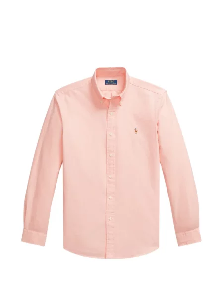 Tricou polo Polo Ralph Lauren cu glugă cu blană cu broderie roșu