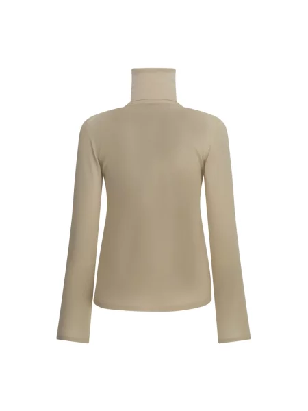 Sweter z golfem Max Mara wełniany do golfa beżowy