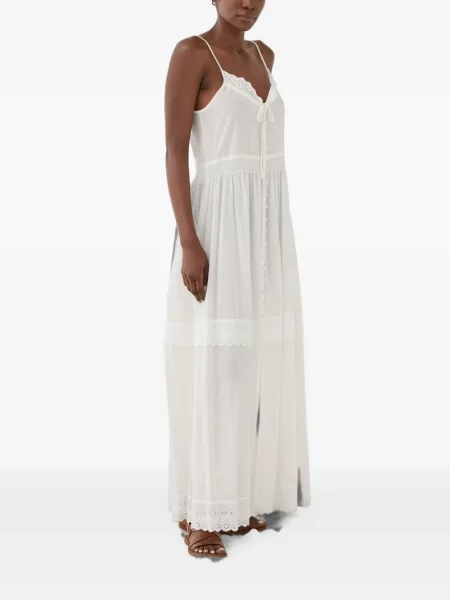 Rochie maxi Eleh cu broderie alb